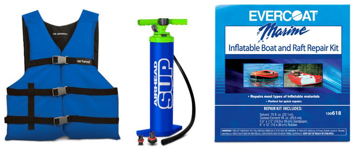 Life Jacket / Hand Pump / Raft Repair Kit