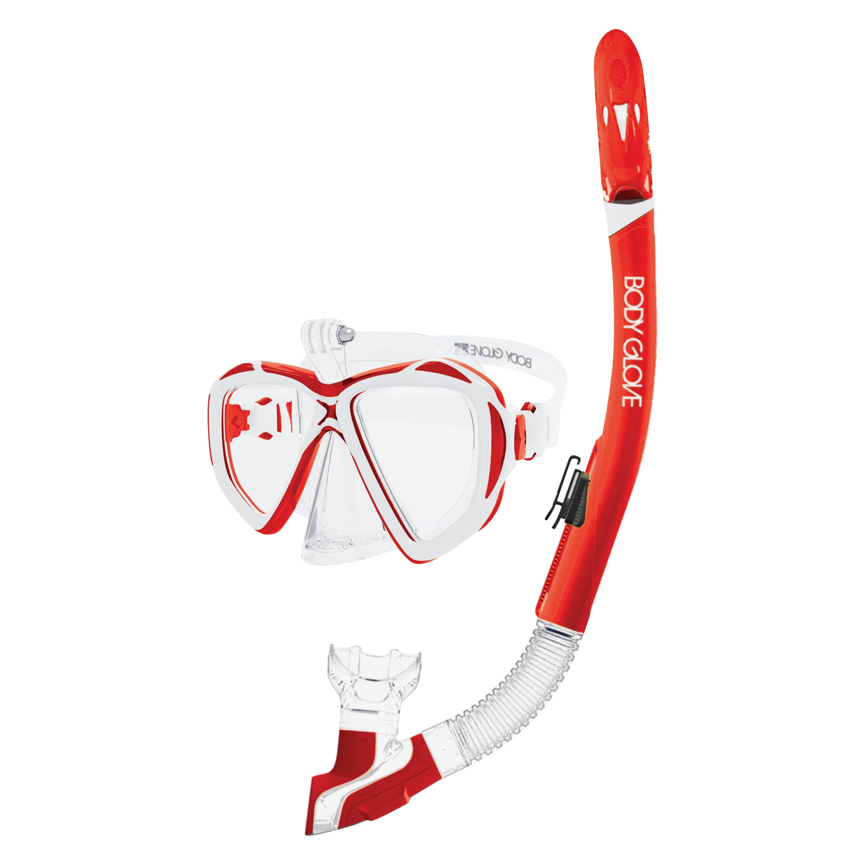 Body Glove® 17037CMBREDWHT Passage Red/White Mask/Snorkel Combo