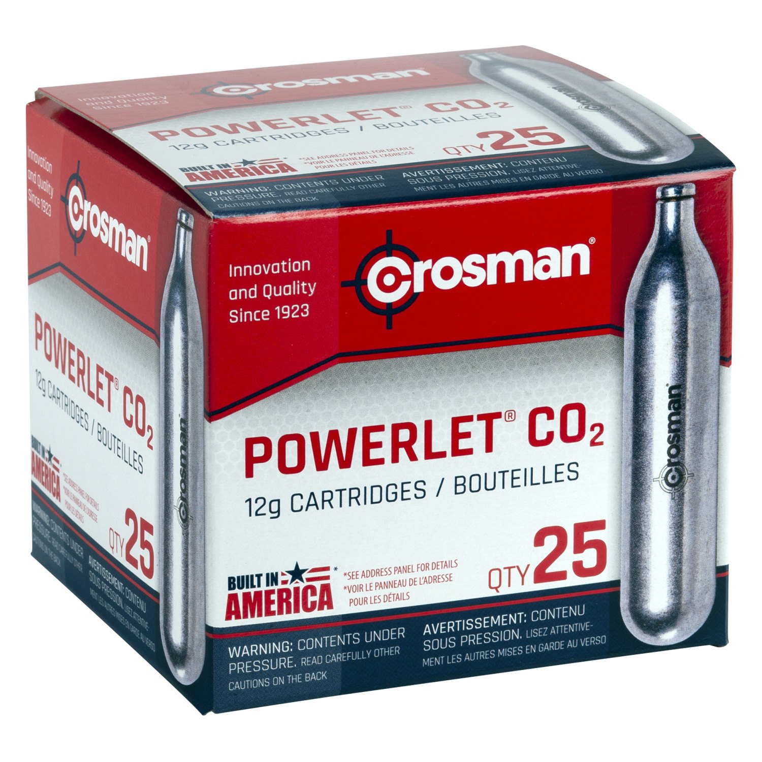 25 Cartridges Per Box CO2 Cartridges 2311 Crosman 12 gr 