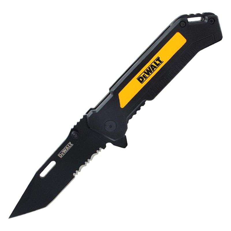 DeWALT® DWHT10272 3.5" Black Tanto Serrated Folding Knife