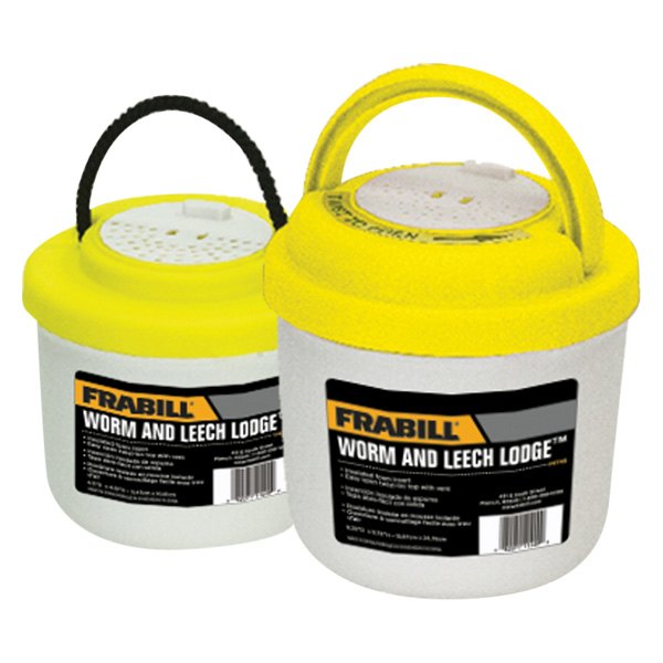 Frabill® 4745 Medium White/Yellow Worm/Leech Bait Bucket