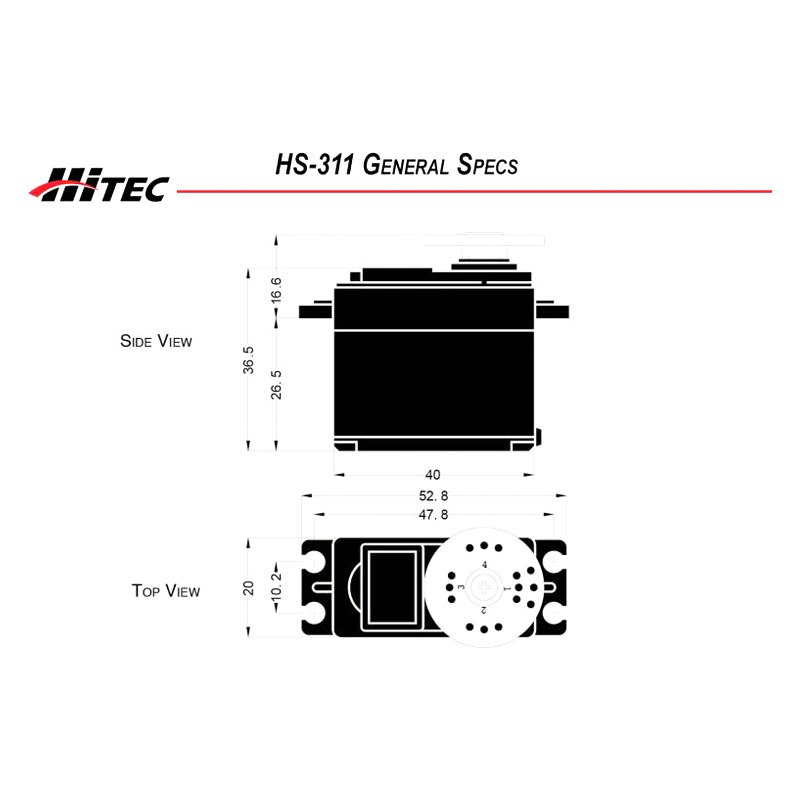 Hs-311 Standard Servo Hrc31311S Hitec Rcd Inc