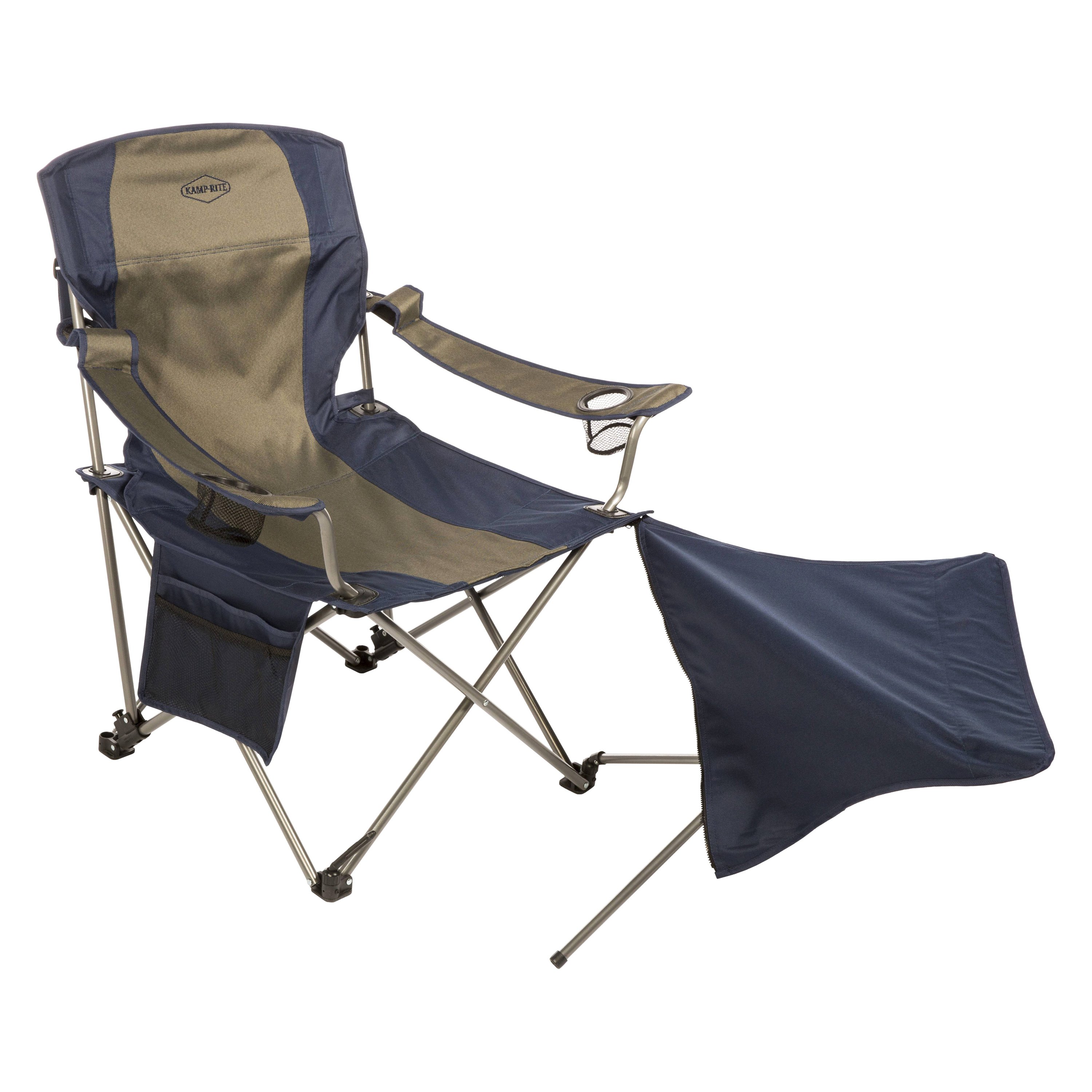 camp lounge chair with detached footrest