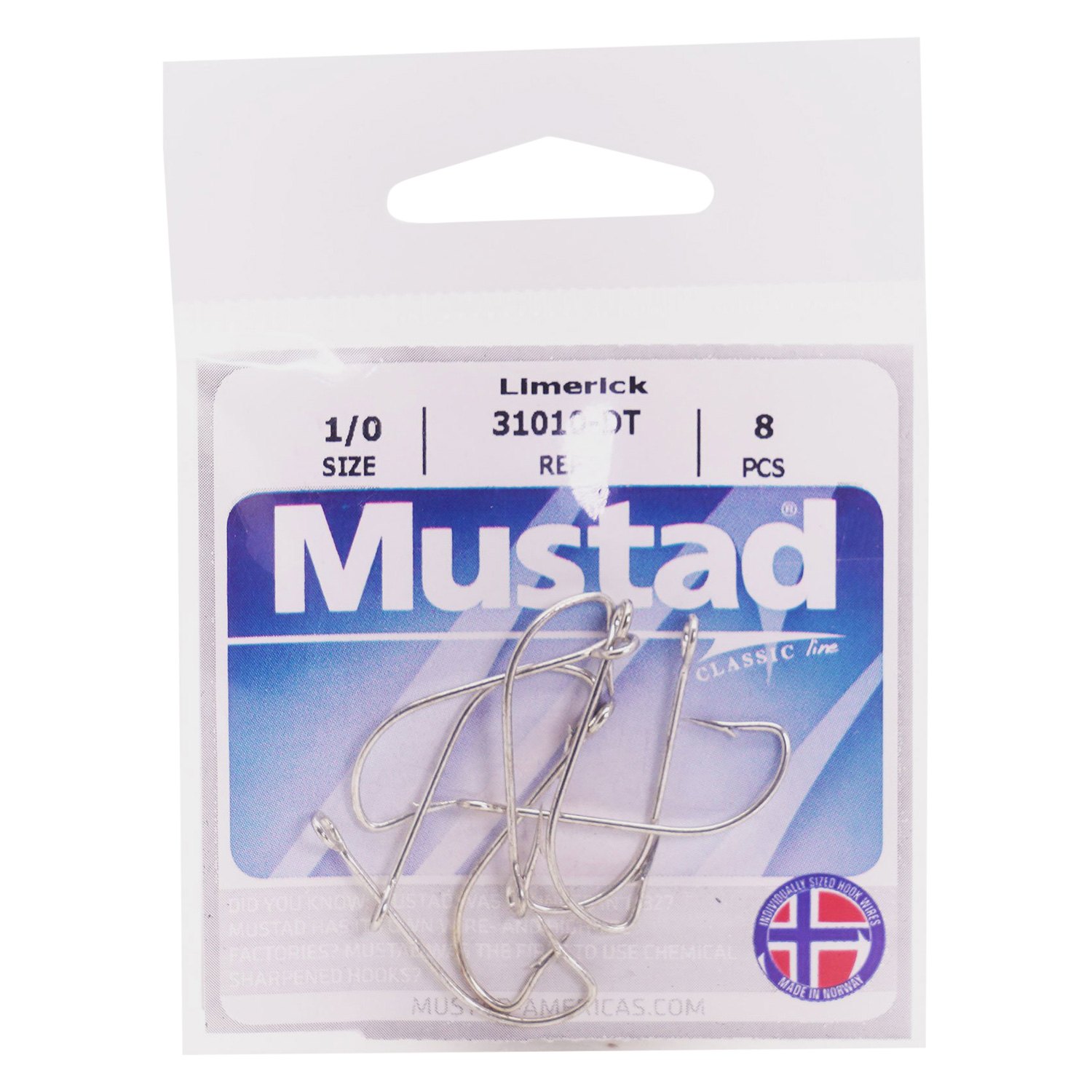 Mustad® 31010-DT-3/0-100 - Atlantic Limerick 3/0 Size Duratin Hooks ...