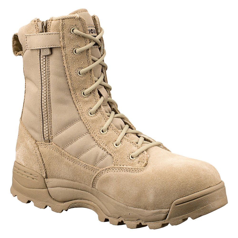 tan tactical boots with zipper