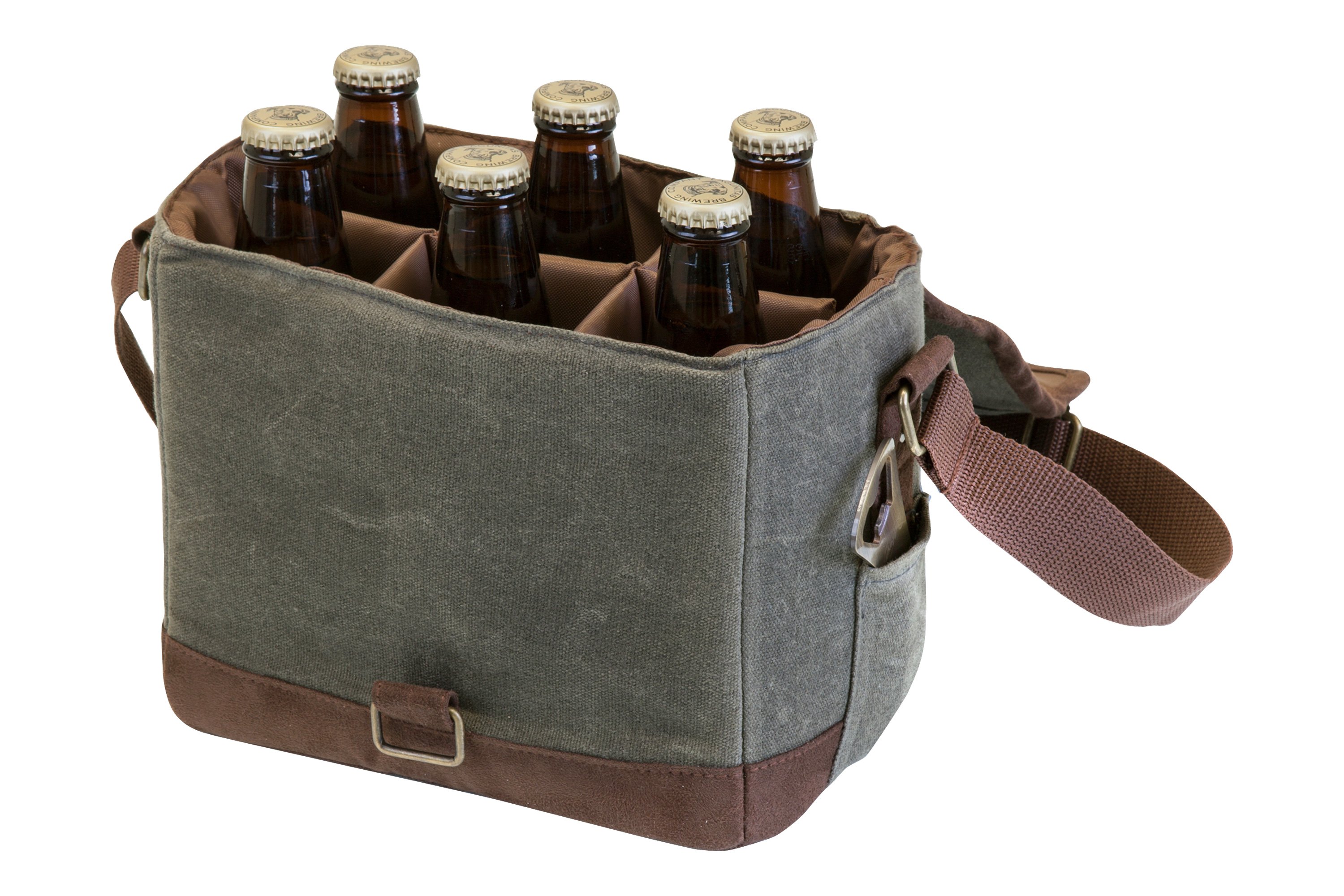 picnic time beer caddy cooler tote with opener