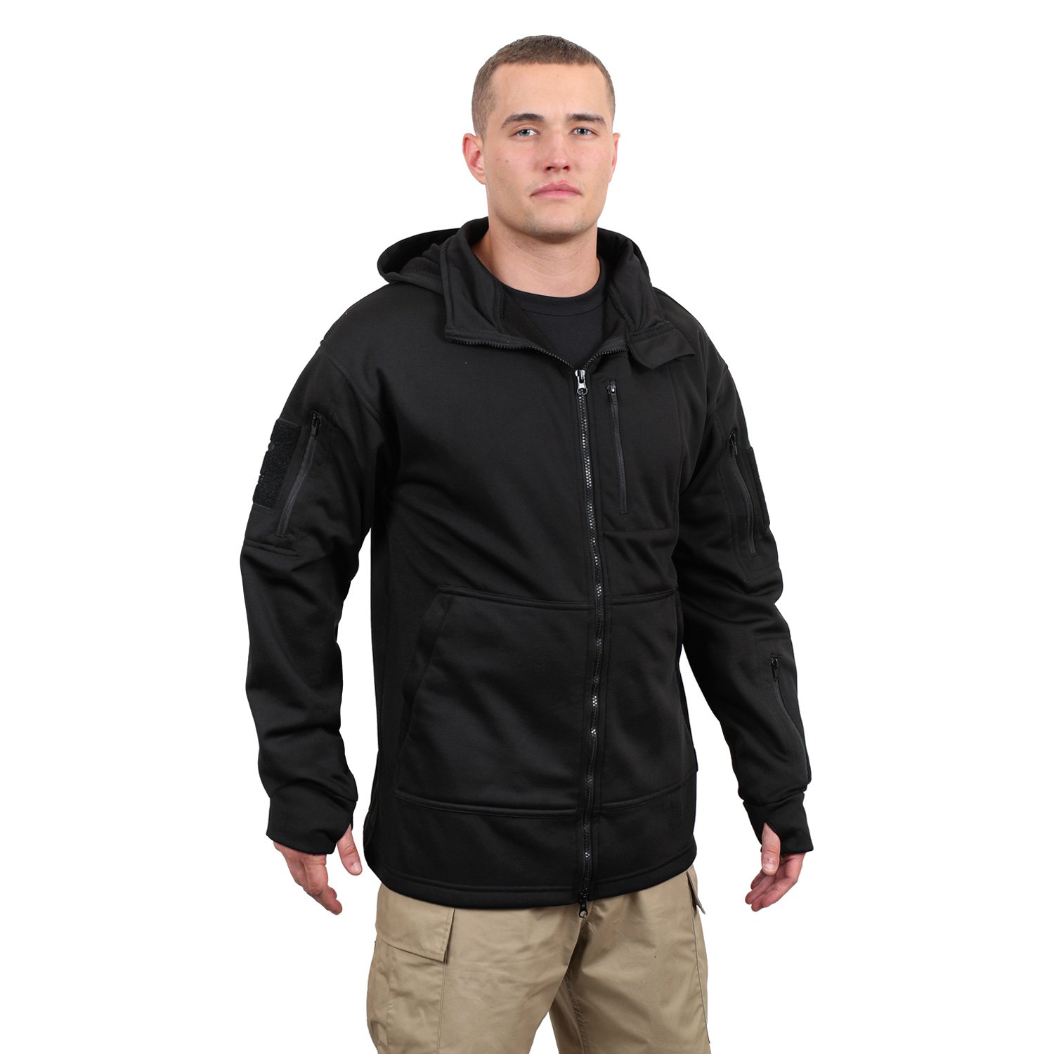 Rothco® 2507-M - Tactical Men's Medium Black Hoodie with Full Zip ...