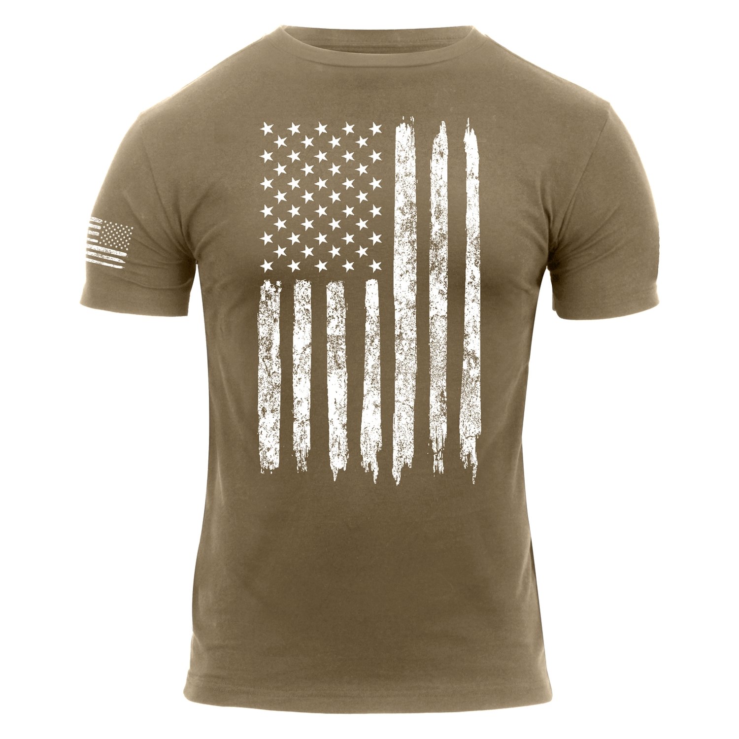 Rothco® 2632-Coyote-Brown-M - Distressed U.S. Flag Men's Medium Coyote ...