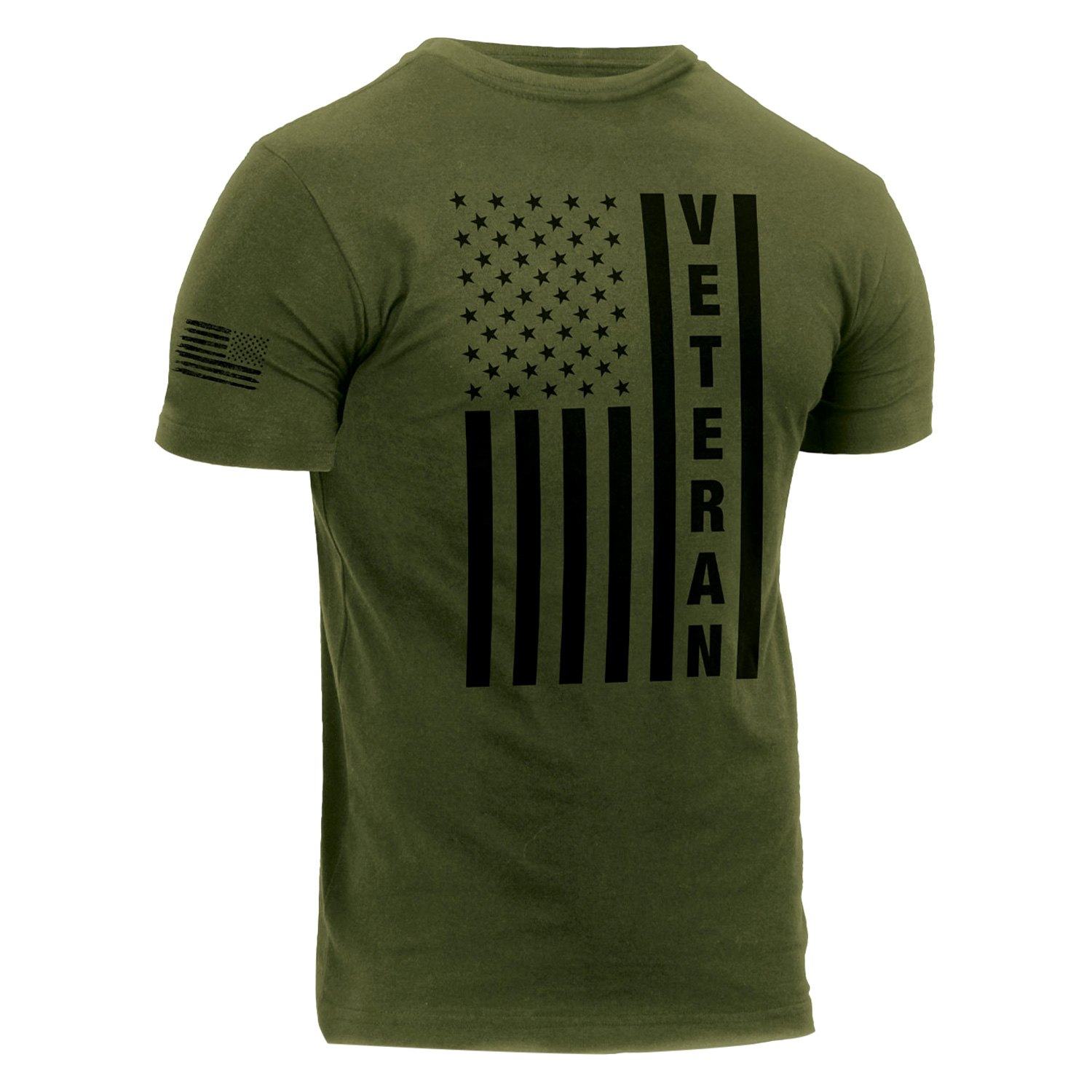 Rothco® 2793-M - Veteran Flag Men's Medium Olive Drab T-Shirt ...