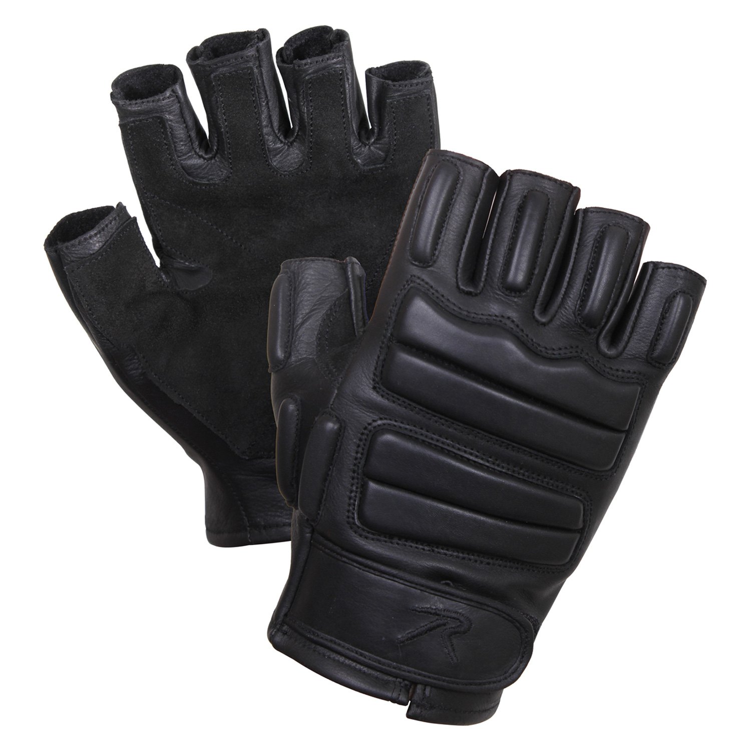 Rothco® 2817 S Small Black Fingerless Padded Tactical Gloves