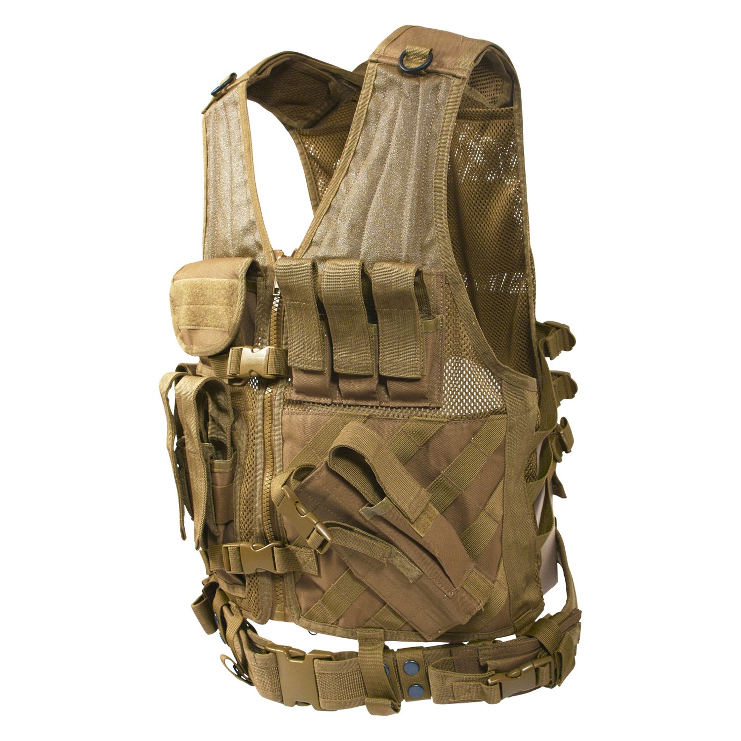 Rothco® 4491 - Regular Coyote Brown MOLLE Cross Draw Tactical Vest ...