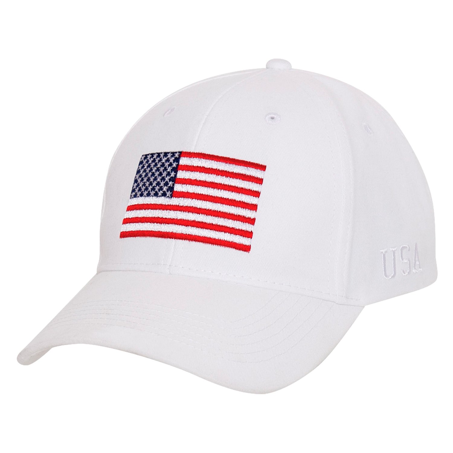 Rothco® 4604-White - U.S. Flag White Low Profile Cap - RECREATIONiD.com