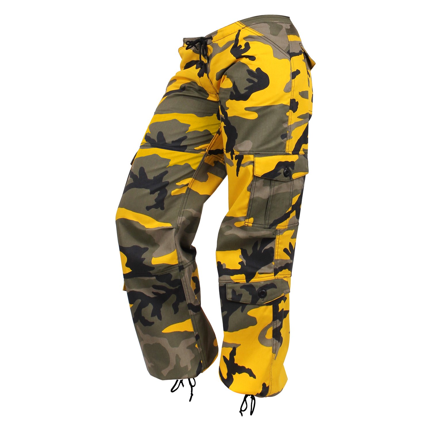 yellow camo joggers womens