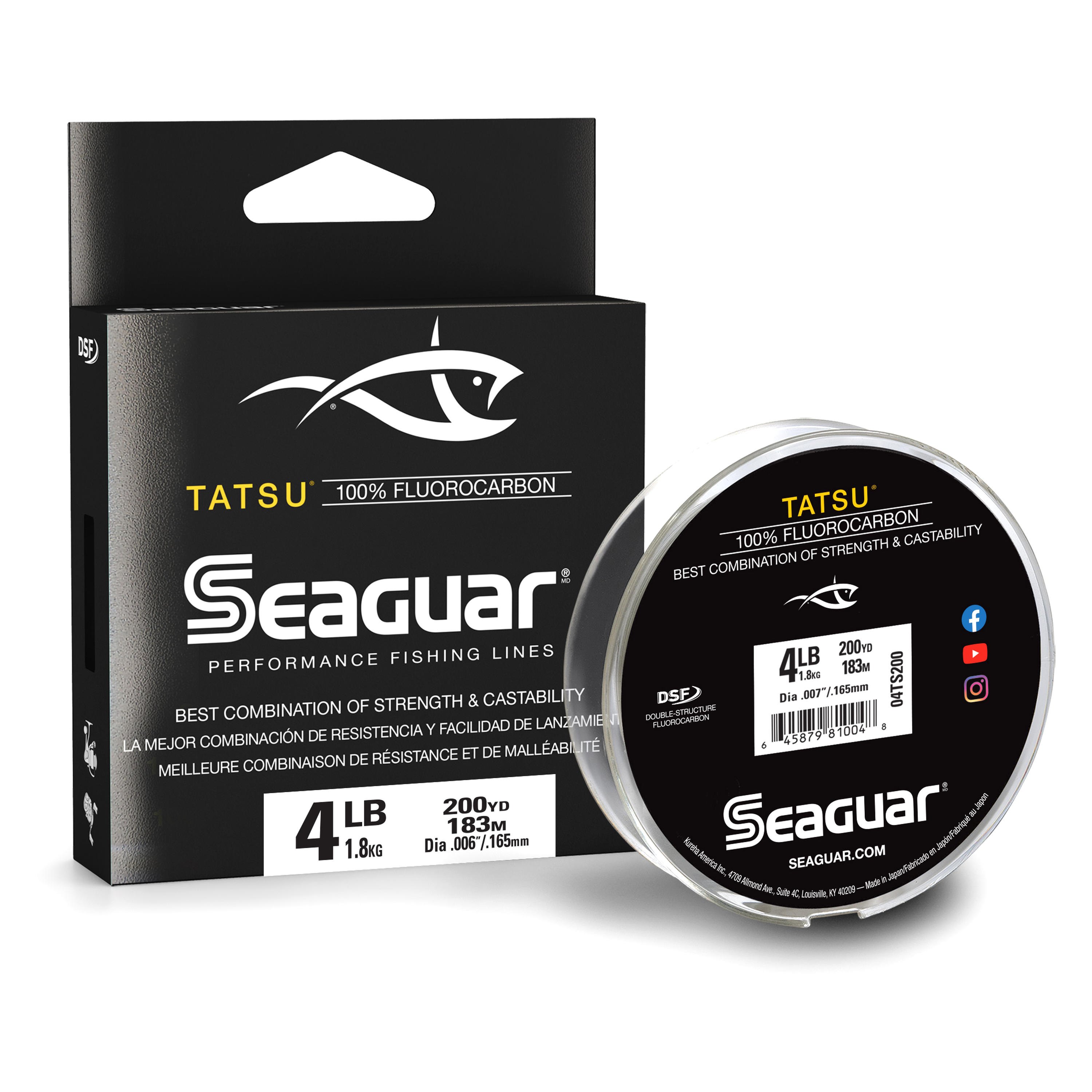Seaguar® 04TS200 Tatsu™ 200 yd 4 lb Clear Fluorocarbon Line