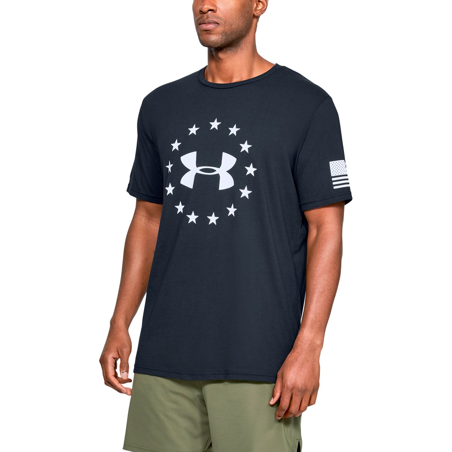 Under Armour® 1333351-001-SM - Men's Freedom Logo Small Black T-Shirt ...